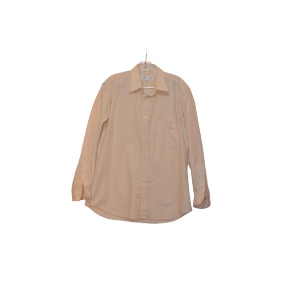 Perry Ellis Portfolio Long Sleeves Dress Shirt Men Cream 16 / 32-33 - Picture 1 of 11